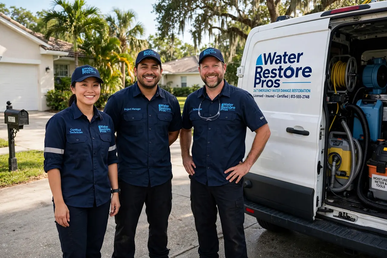 Vero Water Recovery restoration team with service van in Vero Beach, Florida