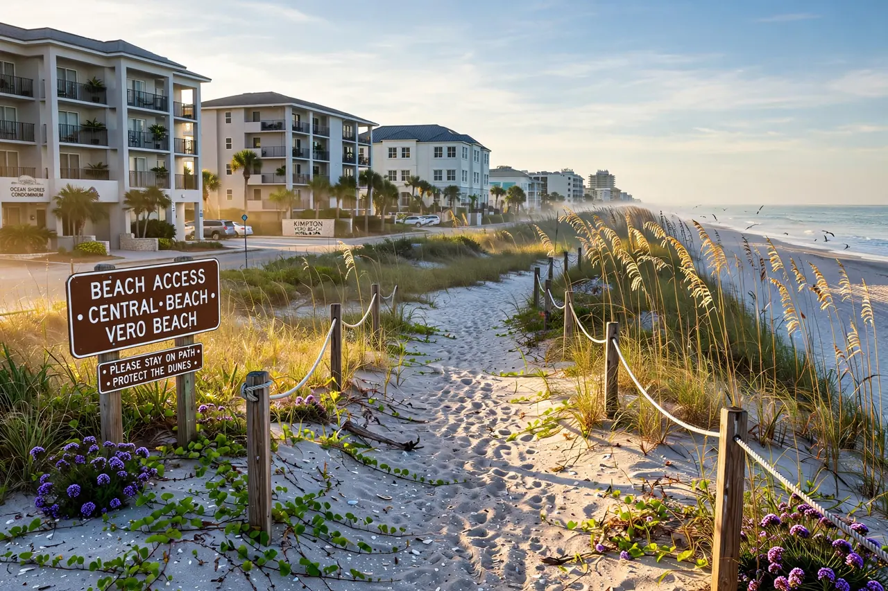 Oceanfront condos along Central Beach in Vero Beach FL