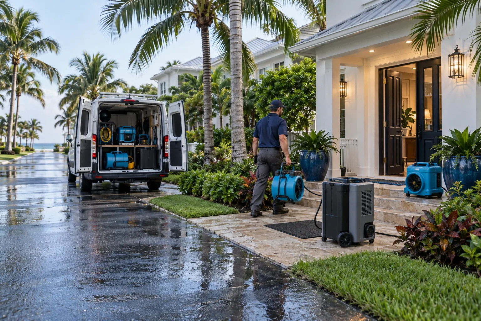 Vero Water Recovery responding to water damage at a Vero Beach property